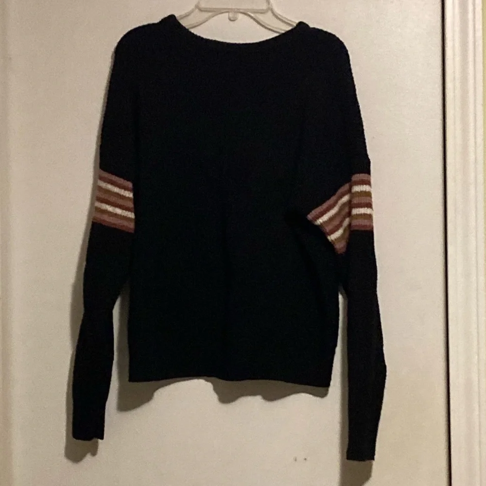Pink Rose Black Crew Neck Sweater - Picture 3 of 4
